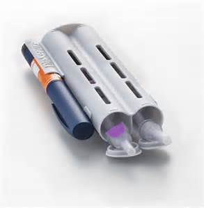 Diasecure Pen Management System. Small grey plastic tube.