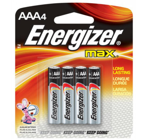 Energizer MAX AAA Batteries two pack packaged in a small plastic and thin cardboard casing