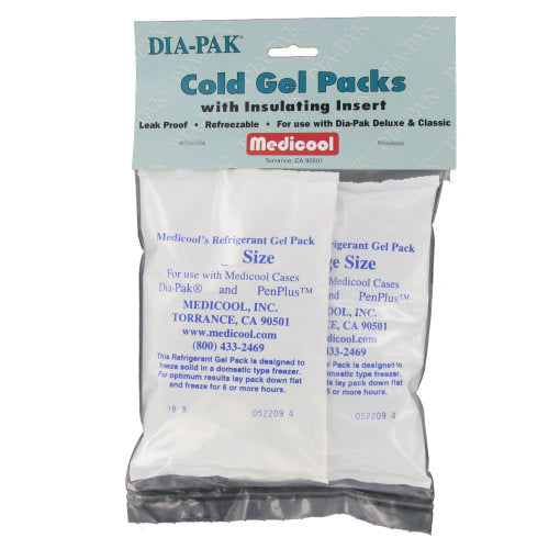 Dia Pak Gel 2 Pack. Packaged inside a small white plastic bag.