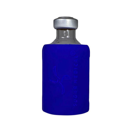 Insulin Vial Gel Skin royal blue colored.