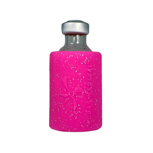 Insulin Vial Gel Skin pink glittered colored.