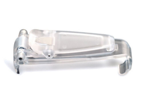 Medtronic Belt Clip for Paradigm Pumps 5 Series Hinged. Device is a clear plastic.