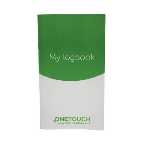 OneTouch Logbook. Green notebook to learn how food, medication and exercise affect blood sugar.