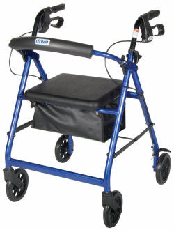 Rollator, 6" Caster, 4Whl. Aluminum, Padded Seat, Loop Brake