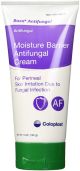 Baza Moisture Barrier Antifungal Cream 5 ounces. Stored in a white tube with purple accents and green cap.