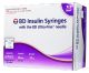 BD ultra fine syringes 3/10cc 8mm 31 gauge 100 count 1/2 unit marking. Packaged in a small white and purple cardboard box.