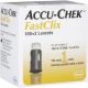 Accu-Chek Fastclix 100+2 Lancets, packaged in a small white and yellow cardboard box
