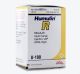 Humulin Regular 10 milliliter vial. Vial packaged in a small white and yellow cardboard box.