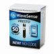 WaveSense Presto Test Strips 50 count, packaged in a small black and sky blue cardboard box