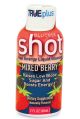 TruePlus Glucose Shot Liquid Mixed Berry Burst 2 ounces. Bottle is red and and blue with strawberries and a white cap.