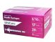 Ulticare syringes 3/10cc 12.7mm 29 gauge 100 count. Packaged in a small pink cardboard box with white accents.