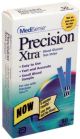 PrecisionXtra Test Stips 50 count, packaged in a small white cardboard box with yellow and other bright color designs